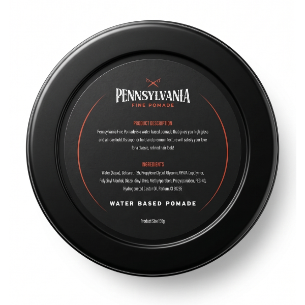 Pennsylvania Supreme Hold Fine Pomade Black (150g)