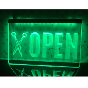 OPEN Scissor LED Signboard (Red/Blue/Green)