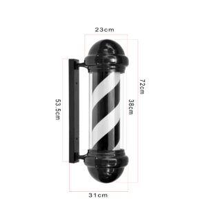 Barber Pole #HD75BB (Full Black) - 72cm