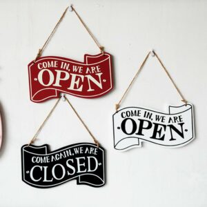 Wooden Double-Sides Open / Closed Hanging Sign