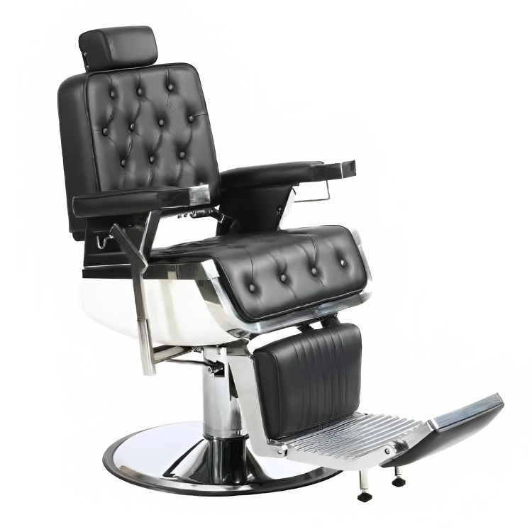 Kingston Chesterfield Barber Chair Delta – Black Heavy Duty Hydraulic Salon Chair