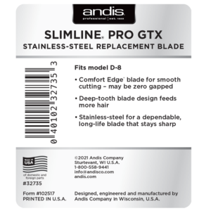 Andis Slimline Pro GTX Replacement Blade #32735