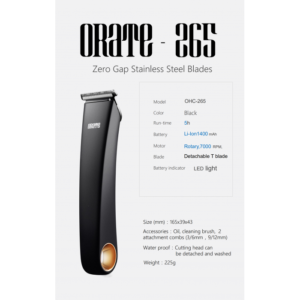 Orate Pro Cordless Hair Trimmer OHC-265 (Black)
