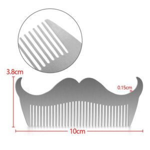 Stainless Steel Moustache Design Beard Comb