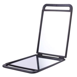 Two Sided Folding Hand Mirror (Black)