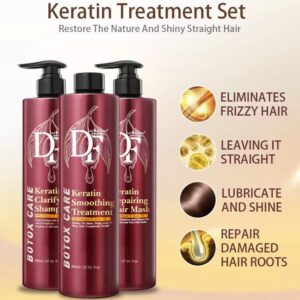 DF Botox Care Keratin Treatment Maroon Set (3x800ml)