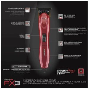 BaByliss Pro FX3 High Torque Cordless Trimmer #FX3T