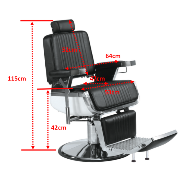 Kingston Chesterfield Barber Chair Delta – Black Heavy Duty Hydraulic Salon Chair