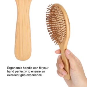 Natural Wooden Bamboo Scalp Massage Brush (Oval)