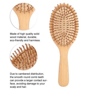 Natural Wooden Bamboo Scalp Massage Brush (Oval)