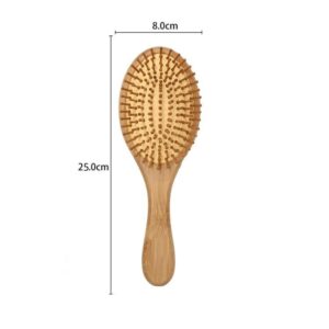 Natural Wooden Bamboo Scalp Massage Brush (Oval)