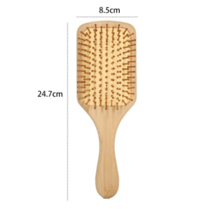 Natural Wooden Bamboo Scalp Massage Brush (Rectangle)