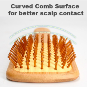 Natural Wooden Bamboo Scalp Massage Brush (Rectangle)