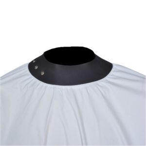 Rubber Collar Cutting Cape with Button (White)