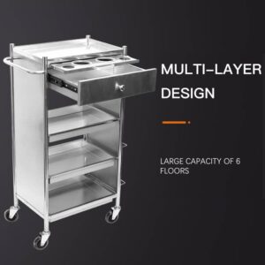 Stainless Steel Hairdressing Trolley with Drawer X44