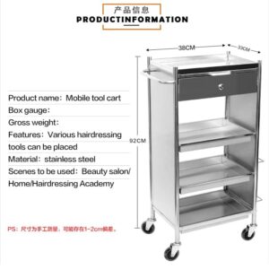 Stainless Steel Hairdressing Trolley with Drawer X44