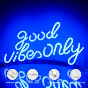 Good Vibes Only LED Neon Light Signature (Purple)