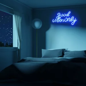 Good Vibes Only LED Neon Light Signature (Purple)