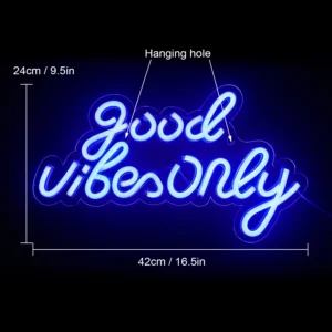Good Vibes Only LED Neon Light Signature (Purple)