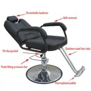 Barber Chair Bravo with Round Base (Black)