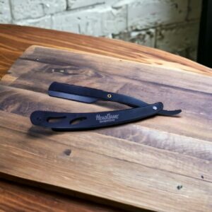 HeadGame Matt Black Straight Barber Edge Steel Razor Folding Shaving Knife