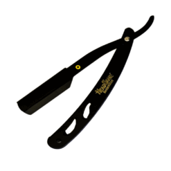 HeadGame Matt Black Straight Barber Edge Steel Razor Folding Shaving Knife