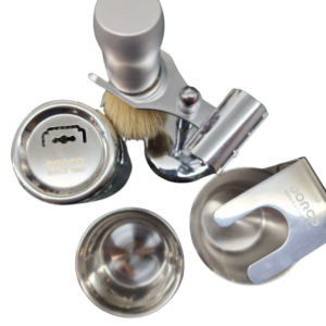 Dorco Barber Shaving Set Brush Bowl and  Case Container