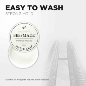 BEESMADE Matte Clay Water Based Firme Hold Pomade / Mattifying Powder Long Lasting Hold Natural Look