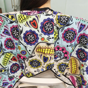 Colourful Sugar Skull Cutting Cape T44