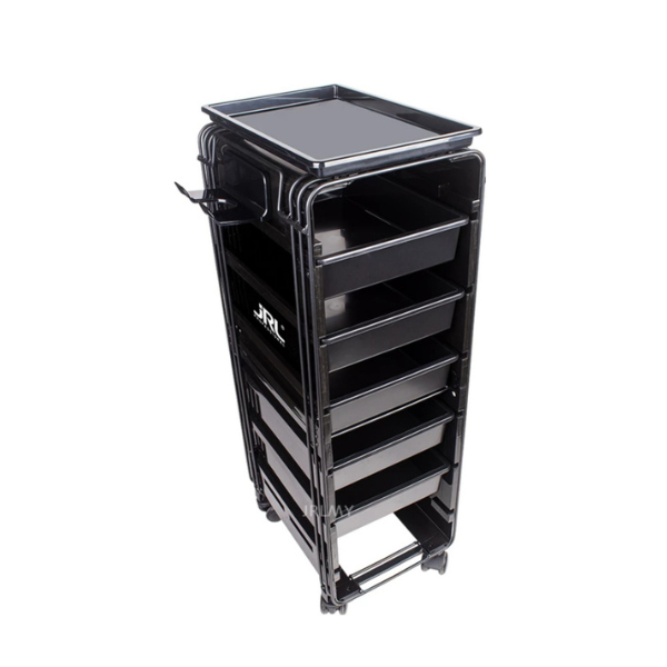 JRL White & Black Salon Trolley Stylish & Functional Storage for Professionals