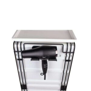JRL White & Black Salon Trolley Stylish & Functional Storage for Professionals