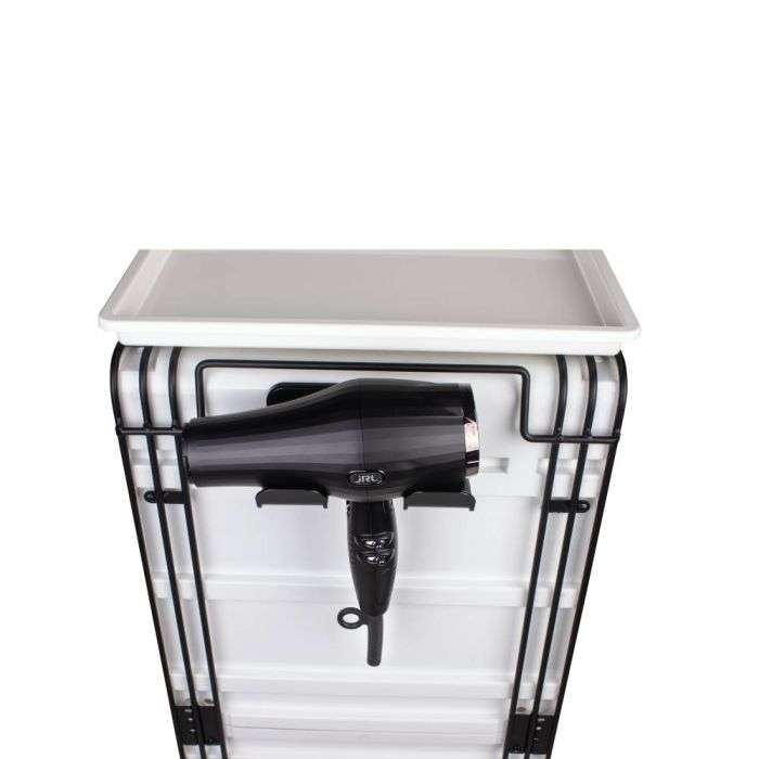 JRL White & Black Salon Trolley Stylish & Functional Storage for Professionals