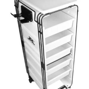JRL White & Black Salon Trolley Stylish & Functional Storage for Professionals