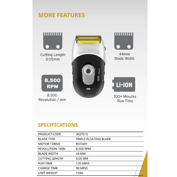 Wahl Professional Cordless Double Foil Launch Shaver 7065L
