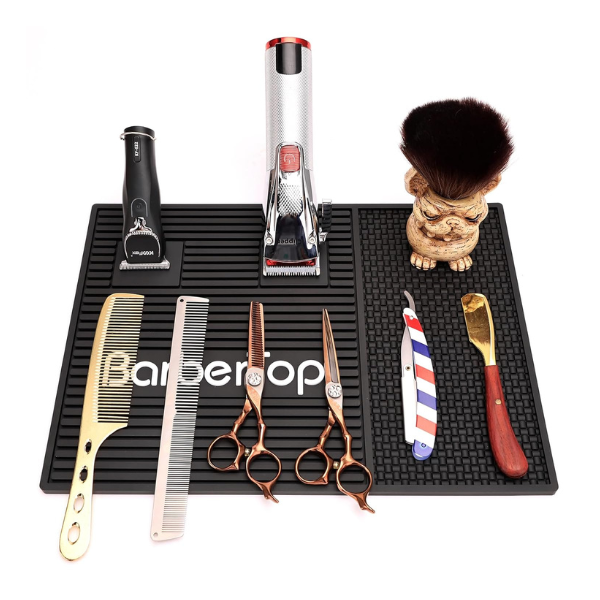 Barber Top Magnetic Rubber Station Mat ( M-Black )