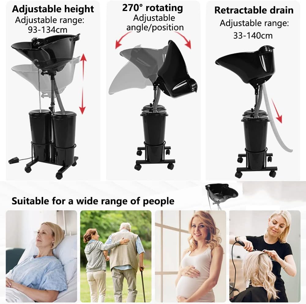 Portable Fibre Shampoo Basin with Water Drum