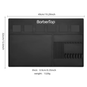 Barber Top Magnetic Rubber Station Mat ( L-Black )