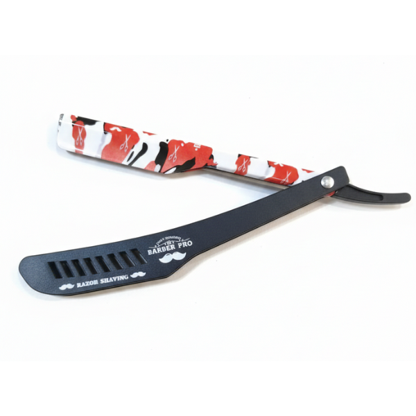 Barber Pro Stainless Razor SR033-8 Black Camouflage