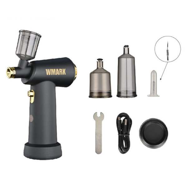 WMARK NG-AB001 Wireless Charging Multi-purpose Air Brush Kit - Black