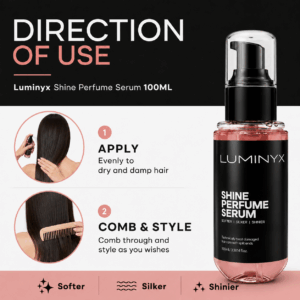 Luminyx Shine Perfume Serum (Pink) 100ml - For Damaged Hair, Split Ends, Frizzy Hair Care Oil Minyak Rambut Wangi