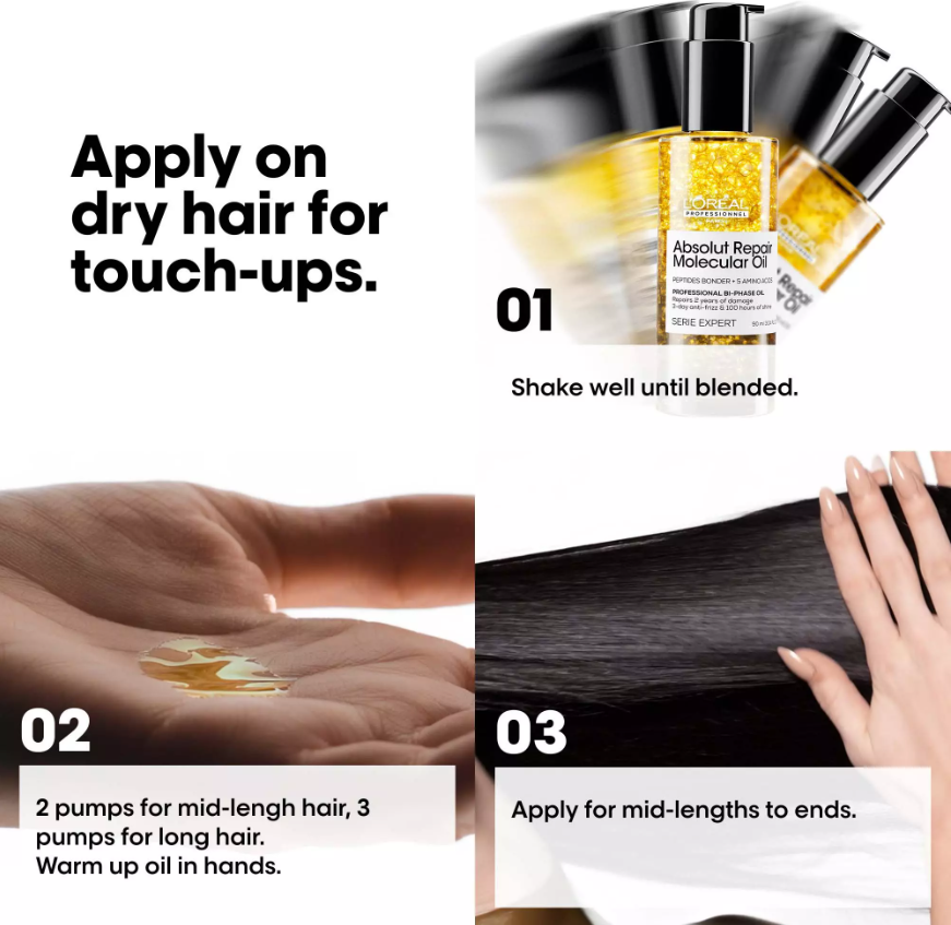 Loreal Professional Absolut Repair Molecular Bi-Phase Hair Oil (90ml)