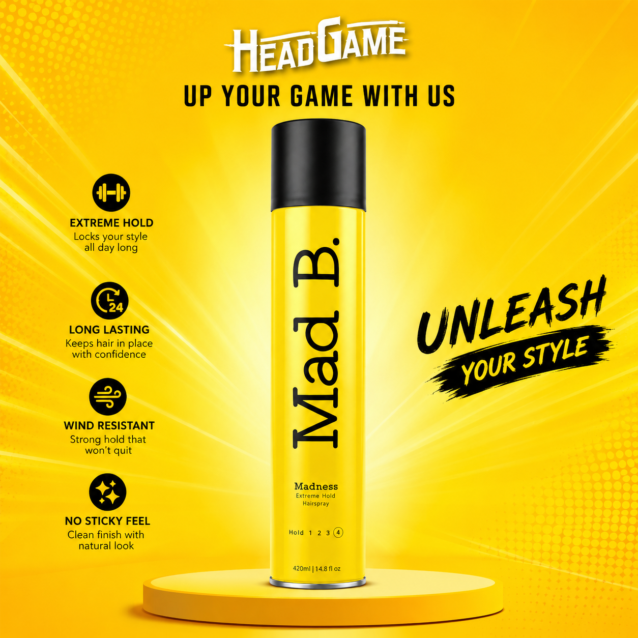 Mad B Madness Extreme Hold Hairspray 420ml