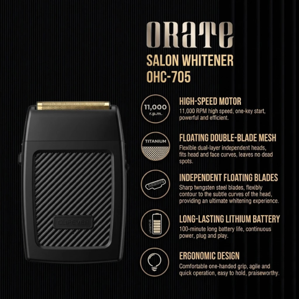 ORATE SHAVER OHC-705 11000 RPM (BLACK /GOLD )