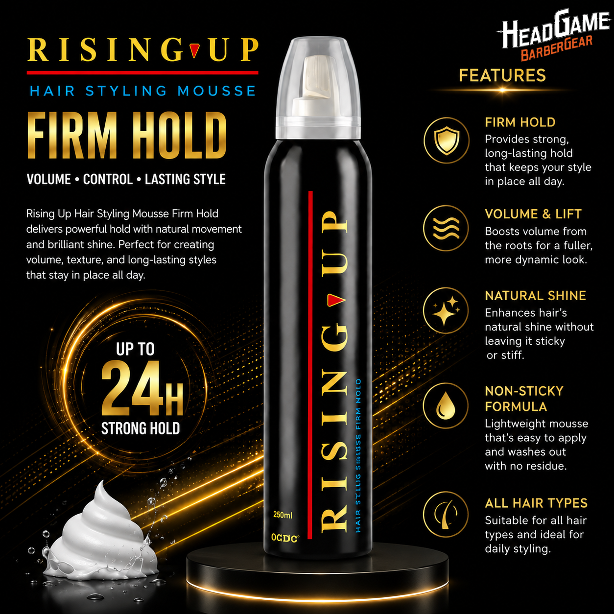 Rising Up Hair Mousse (250ml)