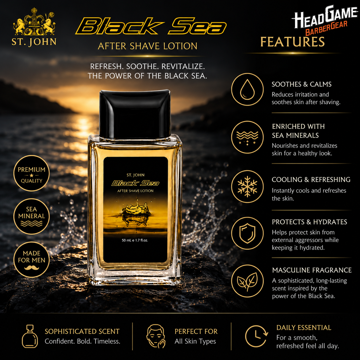 ST. John Black Sea After Shave Lotion