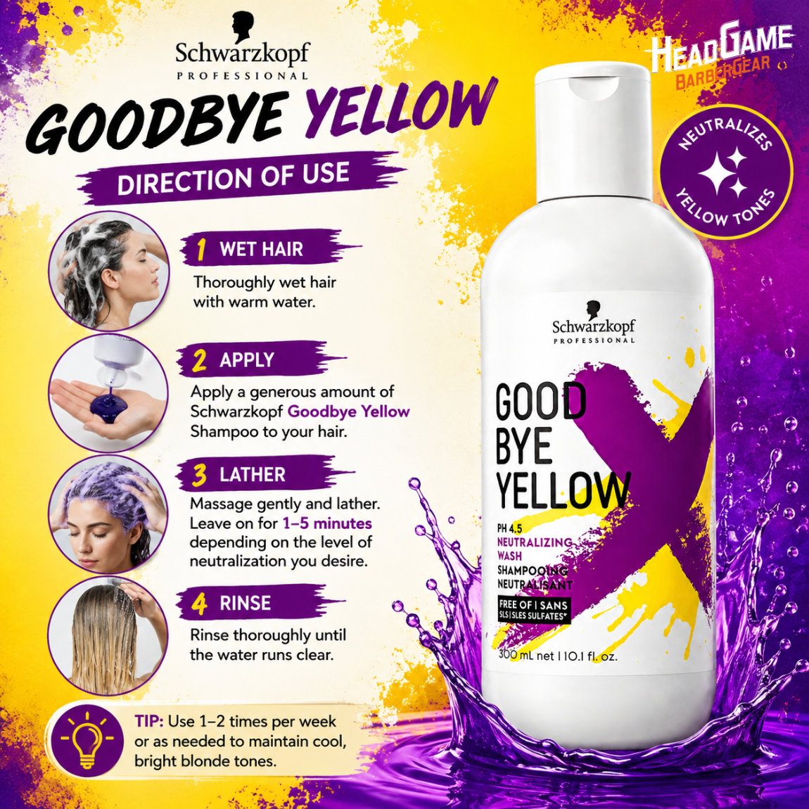 Schwarzkopf GoodBye Yellow Shampoo (300ml)