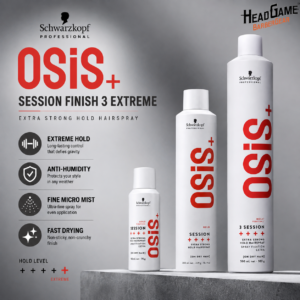 Schwarzkopf OSiS+ Session Finish 3 Extreme Hold Hairspray (100ml/300ml/500ml)